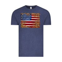 Vintage Denim american flag and leopard Vintage Tee - Artiststas