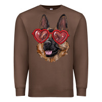 Chestnut german shepherd with love glasses Premium Sweatshirt - RanaPortraitStore