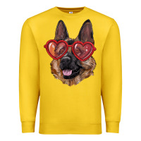 Lemon german shepherd with love glasses Premium Sweatshirt - RanaPortraitStore