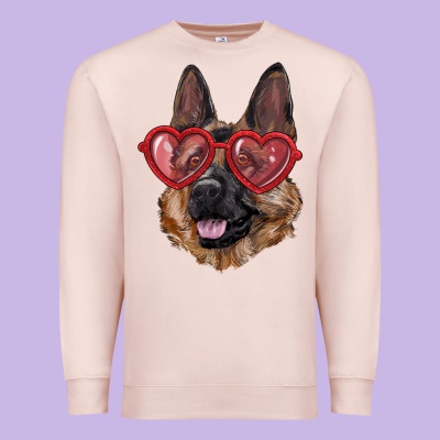 Premium Sweatshirt german shepherd with love glasses