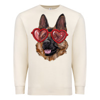 Sandshell german shepherd with love glasses Premium Sweatshirt - RanaPortraitStore