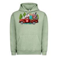 Pigment Oil Green rca nurse truck with cactus Urban Hoodie - AdoDesignShop