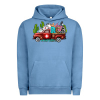 Pigment Pebble Blue rca nurse truck with cactus Urban Hoodie - AdoDesignShop
