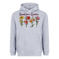 Heather Grey grandma's garden Heavyweight Hoodie - MaliasSmallBusiness