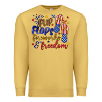 Antique Gold flip flops fireworks and freedom Premium Sweatshirt - texasbilliewilder