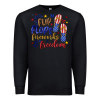 Black flip flops fireworks and freedom Premium Sweatshirt - texasbilliewilder