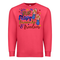 Cardinal flip flops fireworks and freedom Premium Sweatshirt - texasbilliewilder