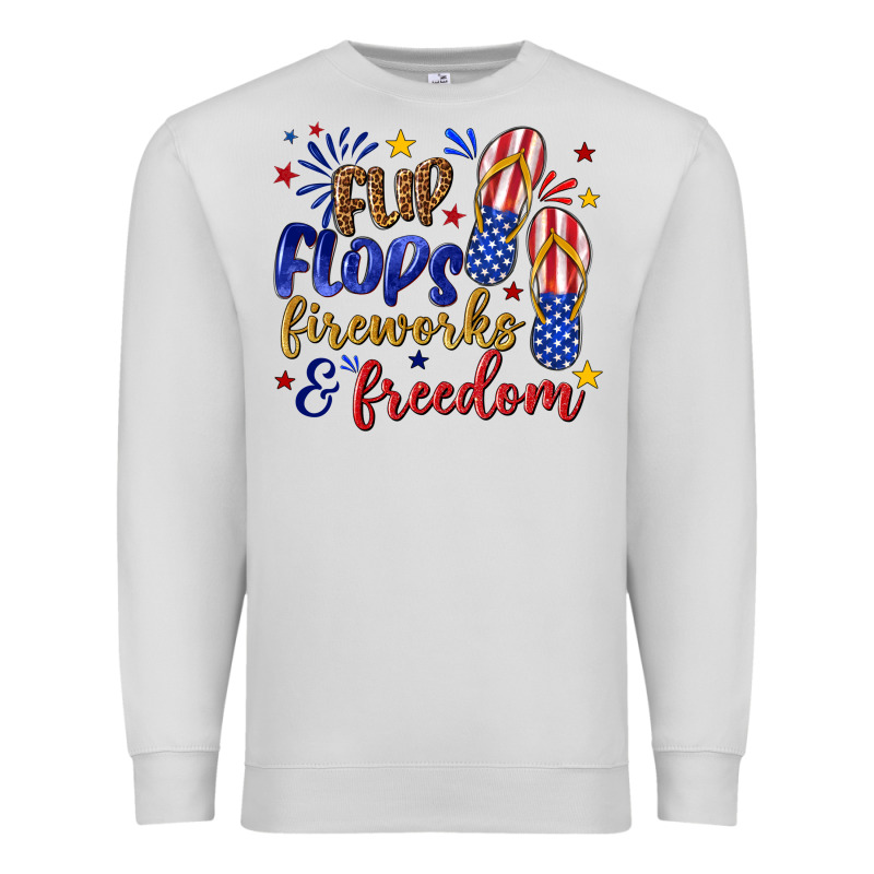 Flip Flops Fireworks And Freedom Premium Sweatshirt by texasbilliewilder | Teevron