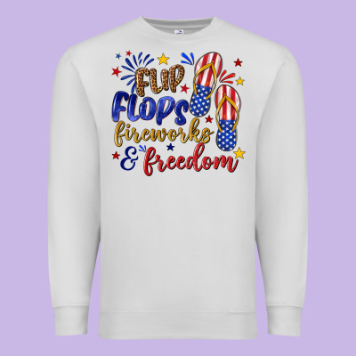 Premium Sweatshirt flip flops fireworks and freedom