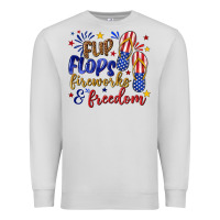 Dove Grey flip flops fireworks and freedom Premium Sweatshirt - texasbilliewilder