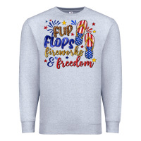 Heather Grey flip flops fireworks and freedom Premium Sweatshirt - texasbilliewilder