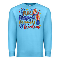 Ocean Blue flip flops fireworks and freedom Premium Sweatshirt - texasbilliewilder