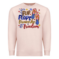 Pale Pink flip flops fireworks and freedom Premium Sweatshirt - texasbilliewilder