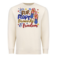 Sandshell flip flops fireworks and freedom Premium Sweatshirt - texasbilliewilder