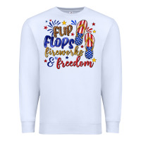 White flip flops fireworks and freedom Premium Sweatshirt - texasbilliewilder
