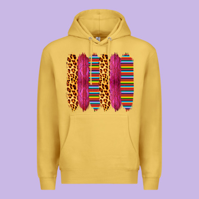 Pink Leopard Serape Brush Strokes Premium Hoodie Designed By Bettercallsaul