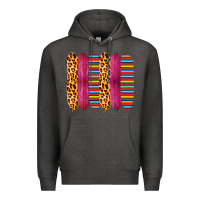 Charcoal Heather Pink Leopard Serape Brush Strokes Premium Hoodie - Bettercallsaul