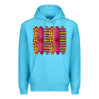 Ocean Blue Pink Leopard Serape Brush Strokes Premium Hoodie - Bettercallsaul