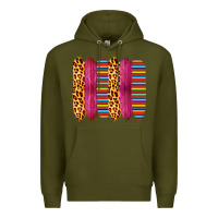 Army Green Pink Leopard Serape Brush Strokes Premium Hoodie - Bettercallsaul