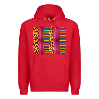 Red Pink Leopard Serape Brush Strokes Premium Hoodie - Bettercallsaul