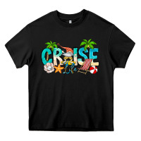 Black Cruise Life Heavy Core Tee - CowhideDigitalArt