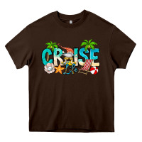Chocolate Brown Cruise Life Heavy Core Tee - CowhideDigitalArt