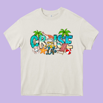 Cruise Life Heavy Core Tee Designed By Cowhidedigitalart