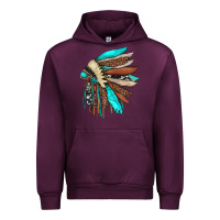 Mauve Wine indian headdress Urban Hoodie - JahusDesignShop