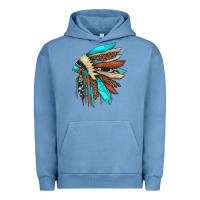 Pigment Pebble Blue indian headdress Urban Hoodie - JahusDesignShop