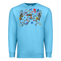 Ocean Blue fourth of july dancing skeleton Premium Sweatshirt - texasbilliewilder
