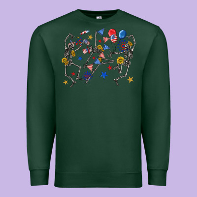 Premium Sweatshirt fourth of july dancing skeleton