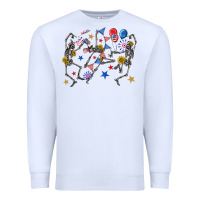 White fourth of july dancing skeleton Premium Sweatshirt - texasbilliewilder