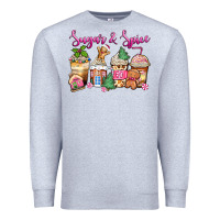 Heather Grey sugar and spice pink gingerbread coffee cups Premium Sweatshirt - Zillion Design Studio
