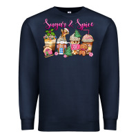 Navy sugar and spice pink gingerbread coffee cups Premium Sweatshirt - Zillion Design Studio