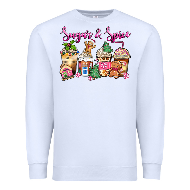 Sugar And Spice Pink Gingerbread Coffee Cups Premium Sweatshirt by Zillion Design Studio | Teevron
