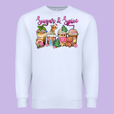 Premium Sweatshirt sugar and spice pink gingerbread coffee cups