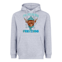 Heather Grey i'm freaking freezing Heavyweight Hoodie - MaliasSmallBusiness