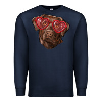 Navy labrador retriever with love glass Premium Sweatshirt - RanaPortraitStore