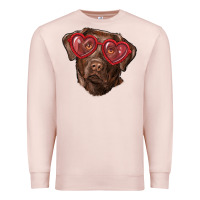 Pale Pink labrador retriever with love glass Premium Sweatshirt - RanaPortraitStore