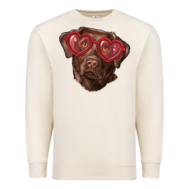 Labrador Retriever With Love Glass Premium Sweatshirt by RanaPortraitStore | Teevron