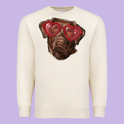 Premium Sweatshirt labrador retriever with love glass