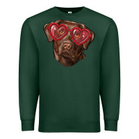 Sports Green labrador retriever with love glass Premium Sweatshirt - RanaPortraitStore