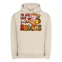 Pigment French Oak i'm just here for the snacks softball Urban Hoodie - Jasminsmagicworld