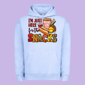 I'm Just Here For The Snacks Softball Urban Hoodie Designed By Jasminsmagicworld
