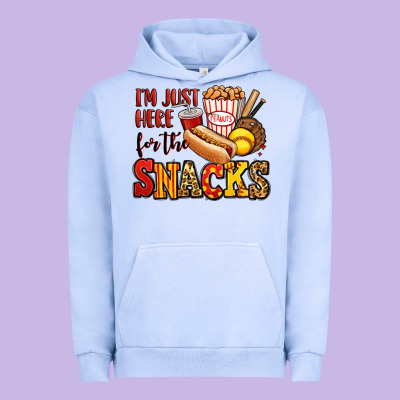 I'm Just Here For The Snacks Softball Urban Hoodie Designed By Jasminsmagicworld