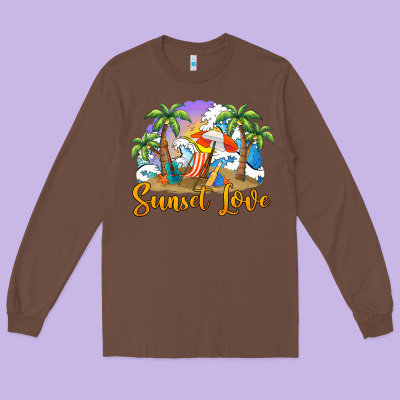 Sunset Love Long Sleeve Tee Designed By Barkaloodesign