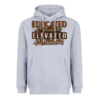 Heather Grey educated motivated elevated melanated Heavyweight Hoodie - MaliasSmallBusiness