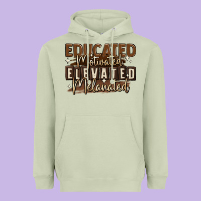 Heavyweight Hoodie educated motivated elevated melanated