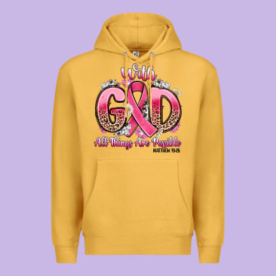 Breast Cancer With God All Things Are Possible Premium Hoodie Designed By Artiststas