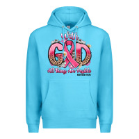 Ocean Blue breast cancer with god all things are possible Premium Hoodie - Artiststas